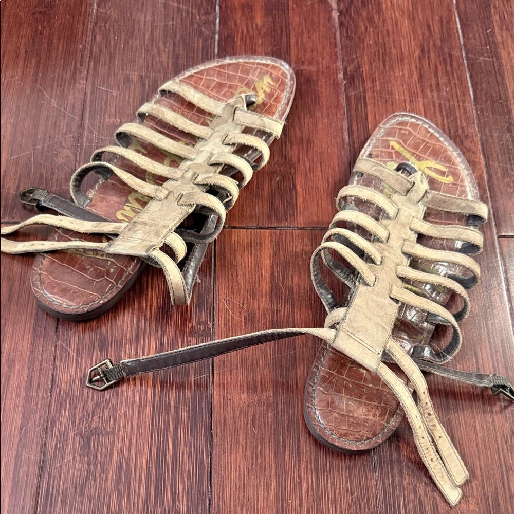 Sam Edelman Dark Green Leather Gladiator Sandals - Size 8 👡